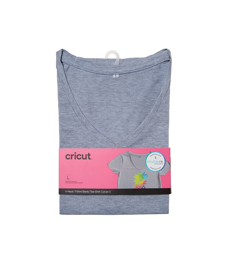 Cricut Gray Infusible Ink Women's V Neck T Shirt Blank, Large, swatch