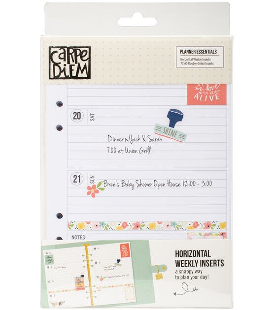 Planner Essentials Double-Sided A5 Inserts 72-pkg-weekly Horizontal
