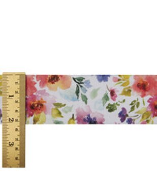 JOANN Dainty Ribbon Jaquard | Pink Offray Woven Floral 5/8\