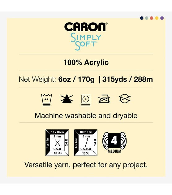 Caron Simply Soft Autumn Maize Yarn - 3 Pack of 170g/6oz - Acrylic - 4  Medium (Worsted), 3 - Harris Teeter
