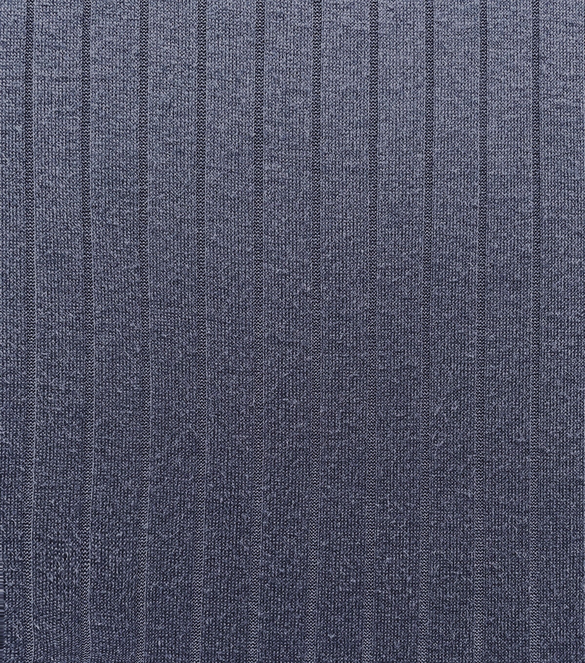 Dark Blue Wide Rib Knit Athleisure Fabric