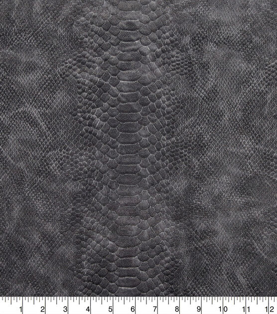 Black Faux Reptile Leather Fabric, , hi-res, image 2