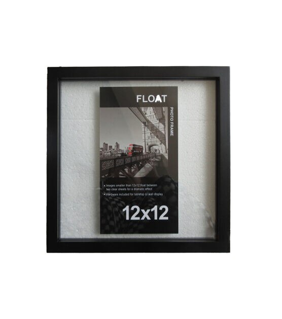 Wood Float Photo Frame, Black