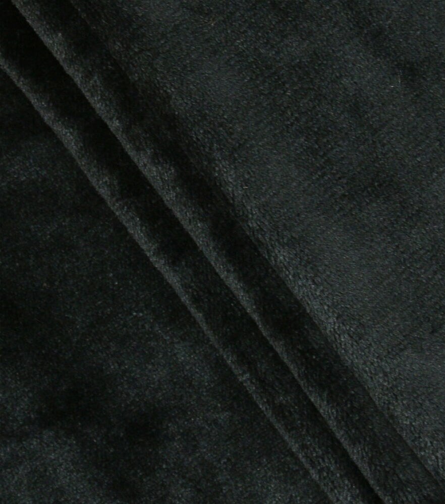 Sew Lush Fleece Fabric Solids, Black, swatch, image 50