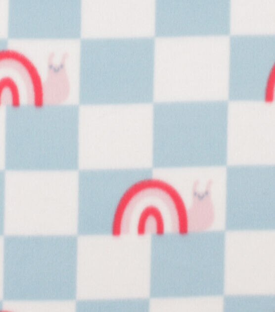 Blue Snail Check Blizzard Fleece Fabric