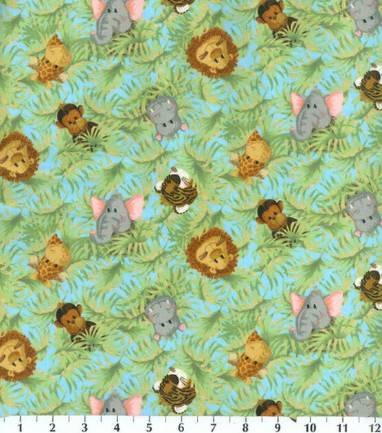 Fabric Traditions Jungle Babies Flannel Nursery Flannel Fabric