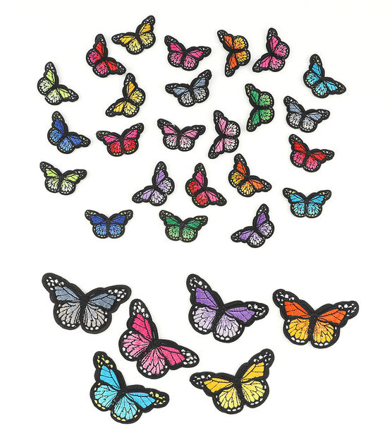 Flying Purple & Blue Butterflies Up Patch, Butterfly Patches
