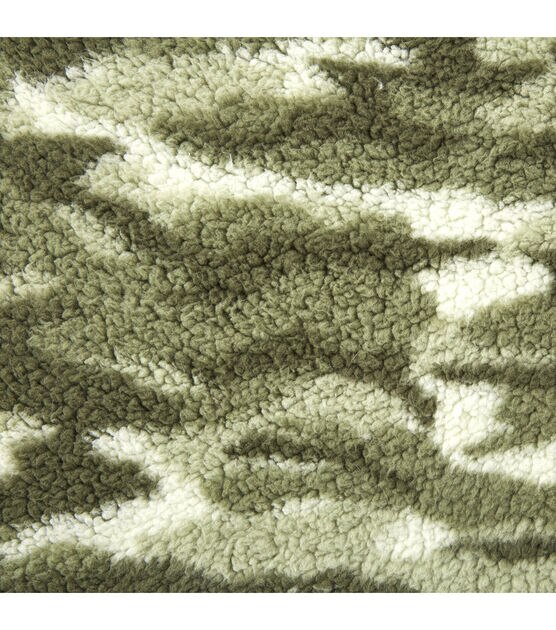 Camouflage Sherpa Fleece Fabric Jacquard Faux Fur Fabric Sherpa