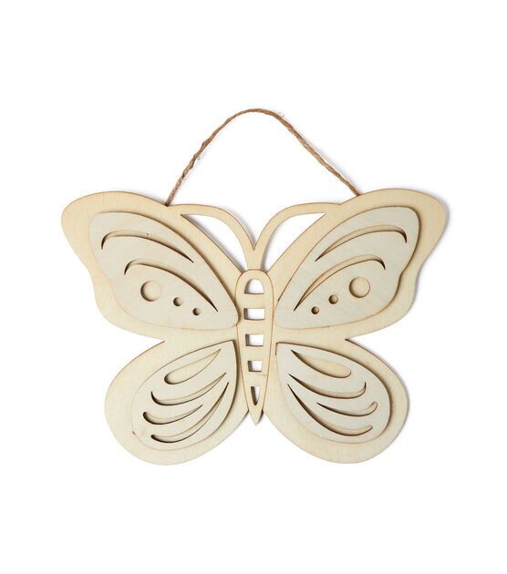 Park Lane 8in x 5.7in Laser Cut Unfinished Wood Butterfly Wall Decor, , hi-res, image 2