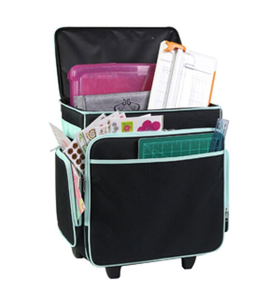 Everything Mary Collapsible Rolling Craft Bag, Color - Wheeled Scrapbook  Tote for Scrapbooking & Art - Travel Organizer Storage Bin for Paper, Glue,  Tape - Roller Cart for Teachers & Medical