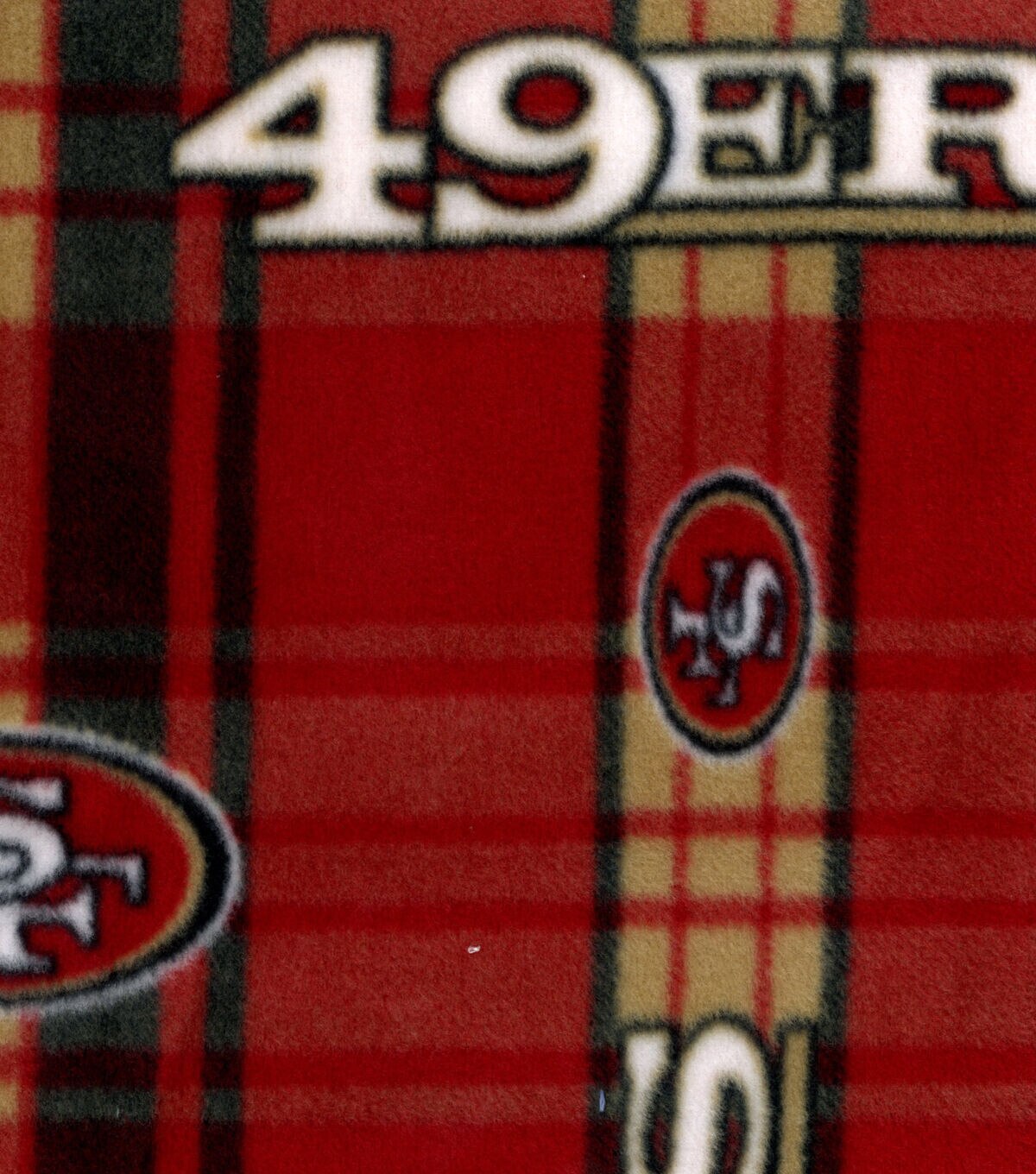 Fabric Traditions San Francisco 49ers Fleece Fabric Plaid