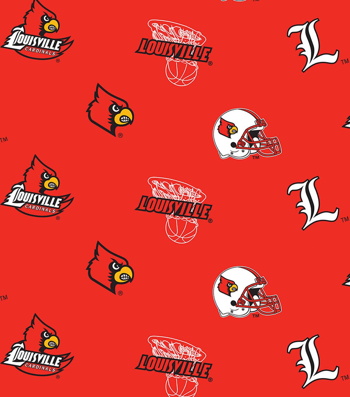 University Louisville Cardinals Buffalo Plaid Fleece Fabric-NCAA