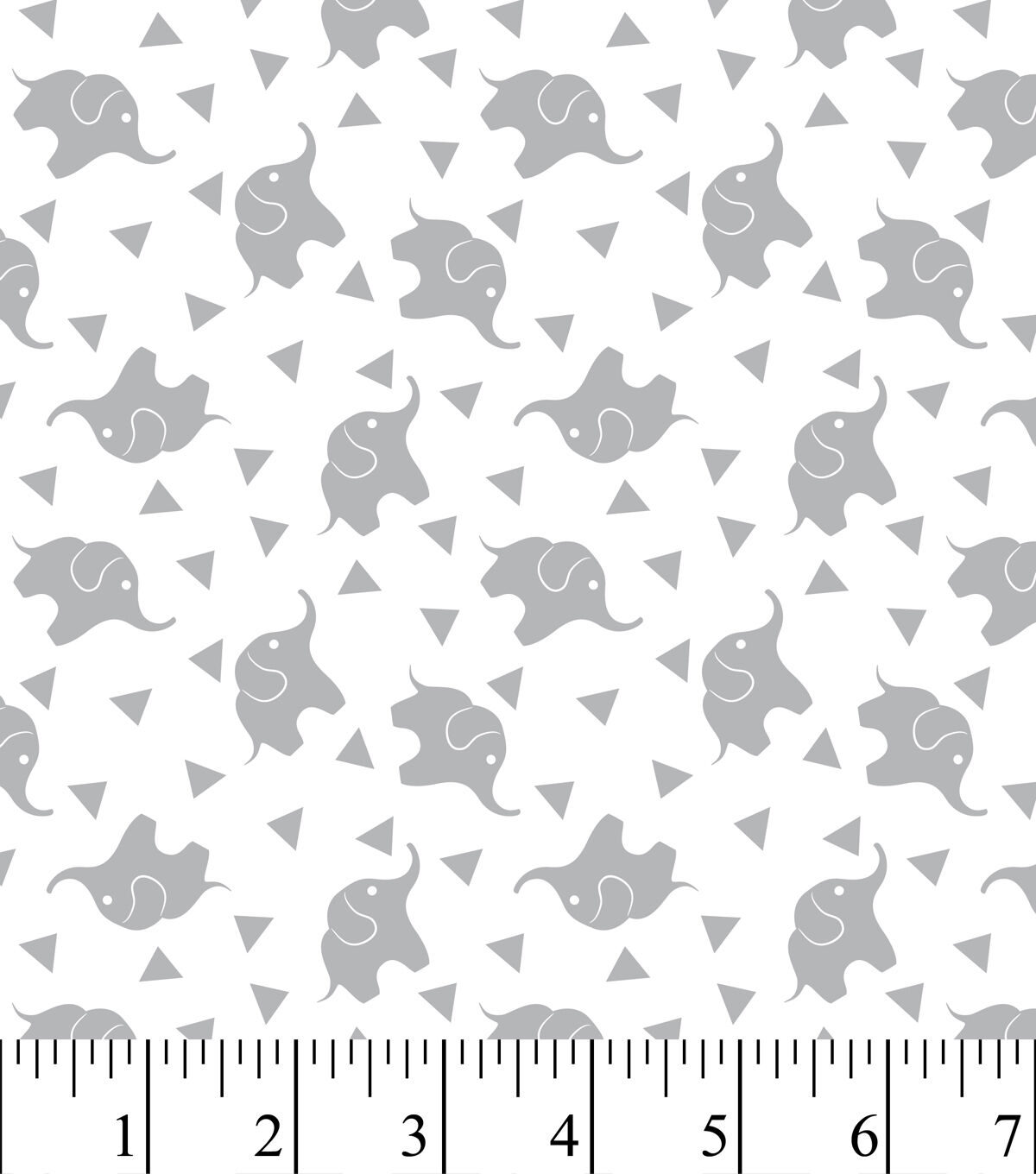 Elephant Confetti Gray Nursery Flannel Fabric