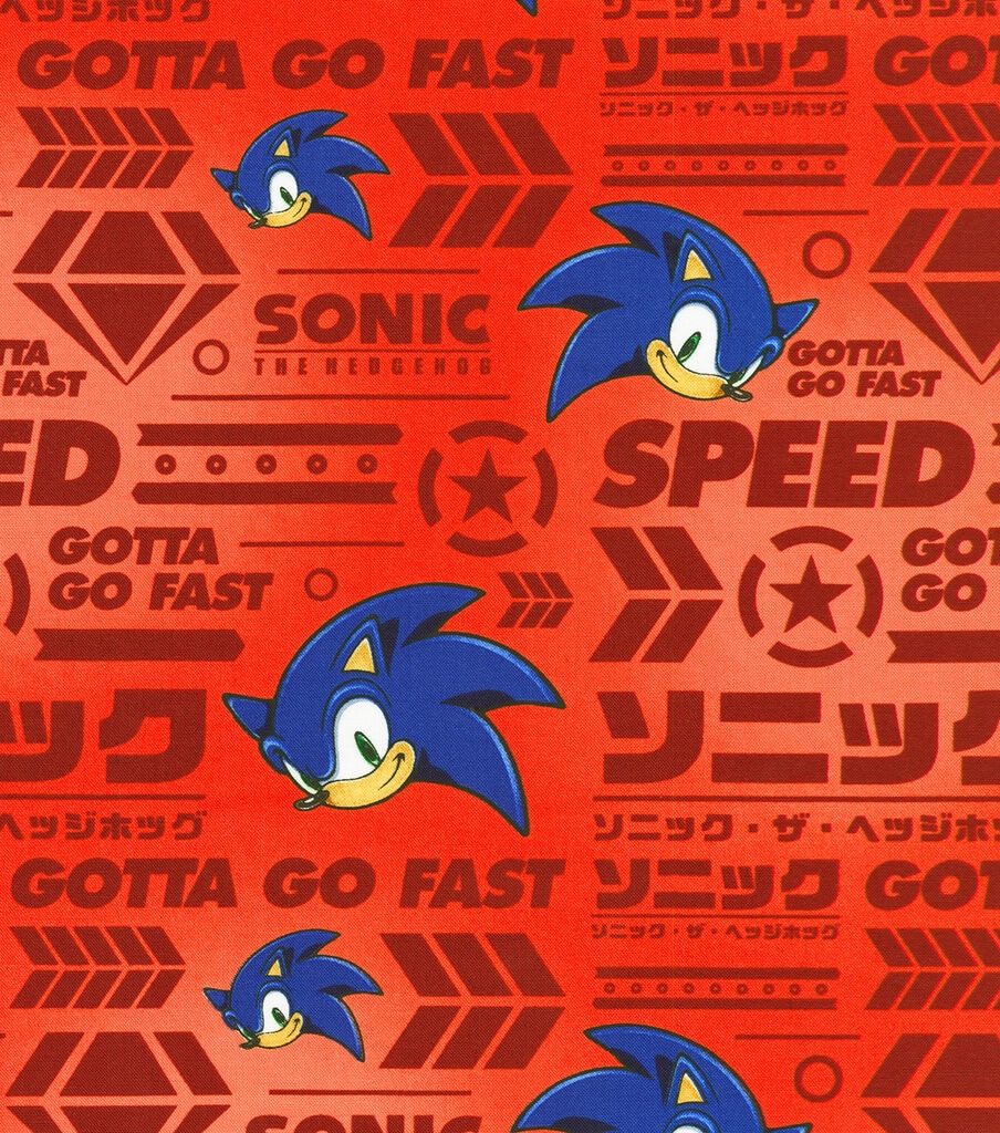 Robert Kaufman Sonic the Hedgehog Cotton Fabric Gotta Go Fast