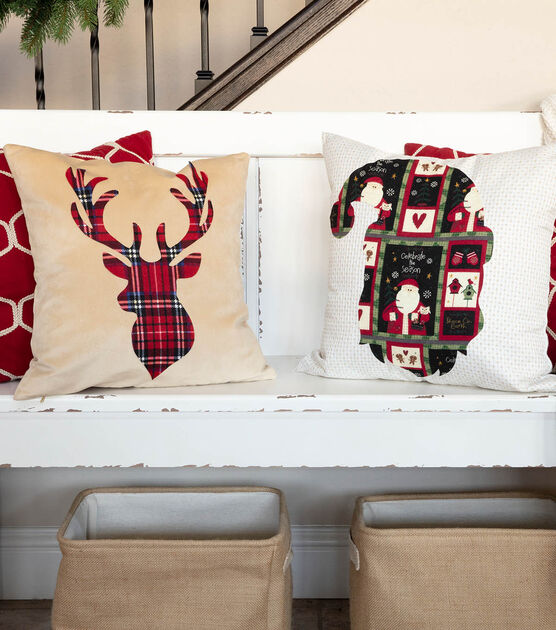 DIY Christmas pillows using flocked HTV - NeliDesign