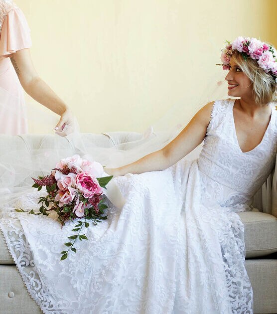 Attaching Veil to Flower Crown