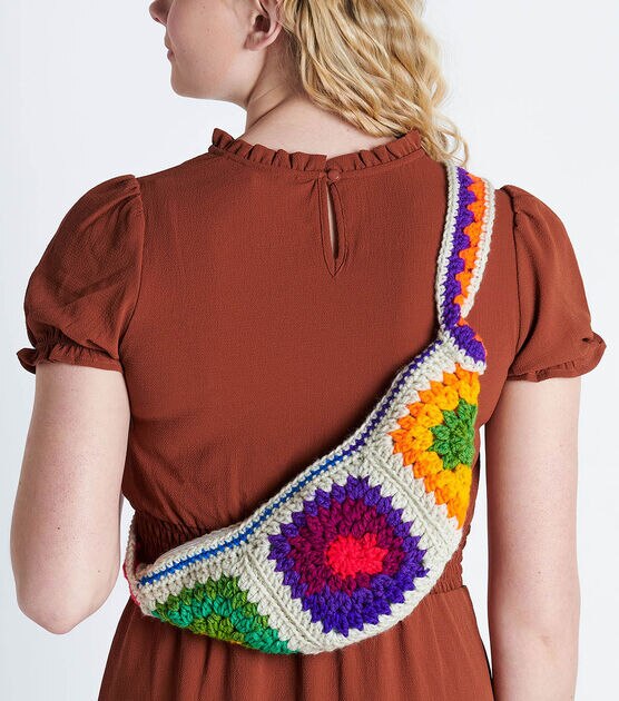 Red Heart Crochet Granny Fanny Bag