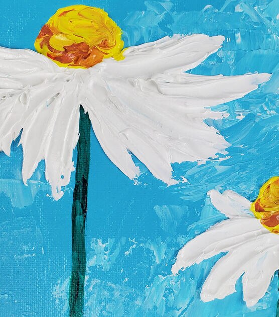 Daisies Impasto Painting, image 7