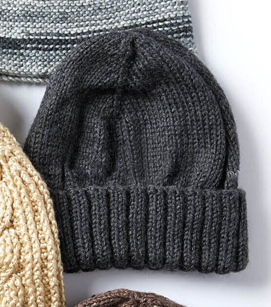 Caron Men's Basic Hat and Scarf Knit Set