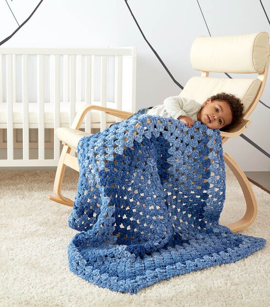 Bernat Granny Rectangle Crochet Baby Blanket Pattern