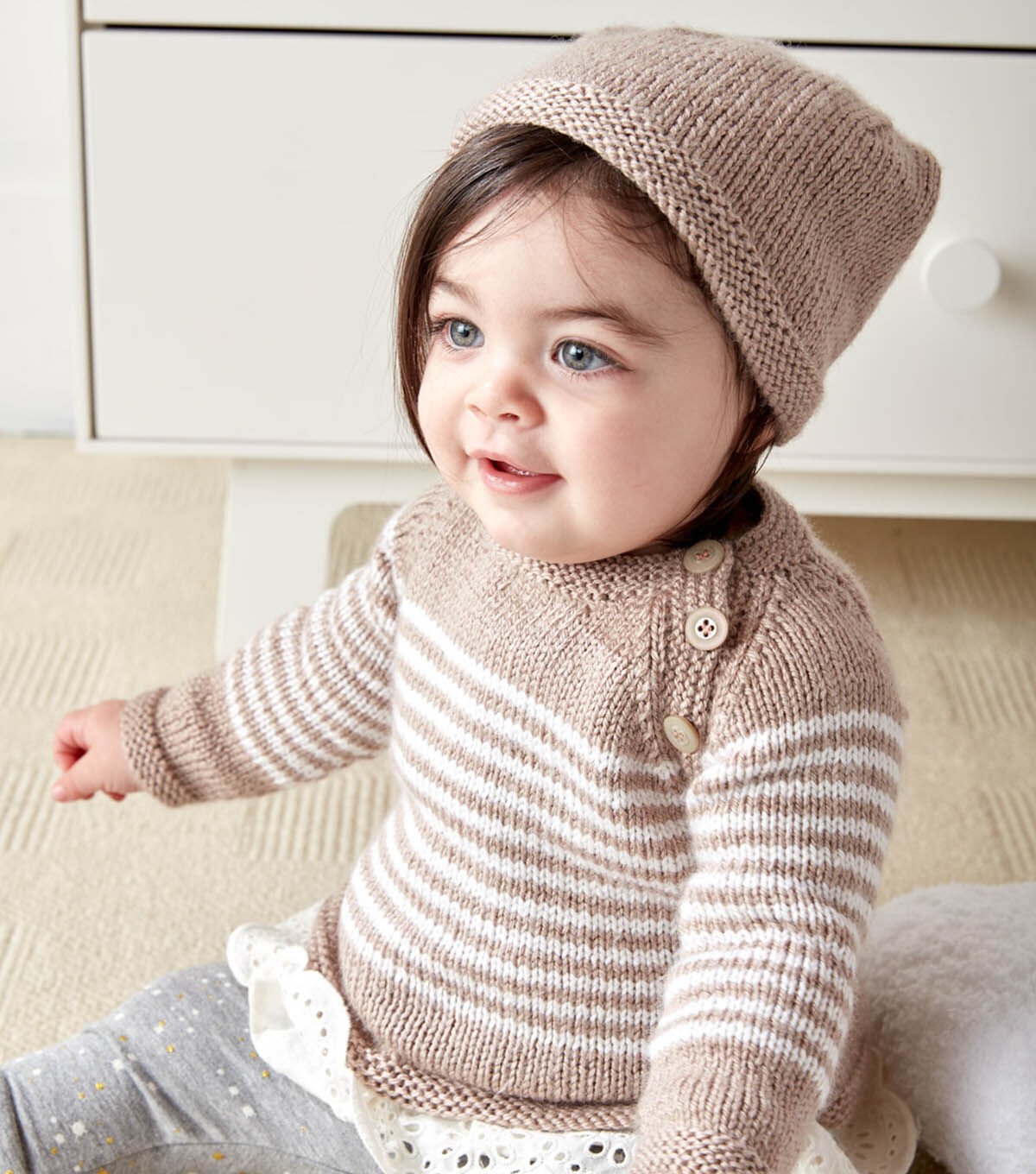 How To Make A Wee Stripes Knit Pullover And Hat Online | JOANN