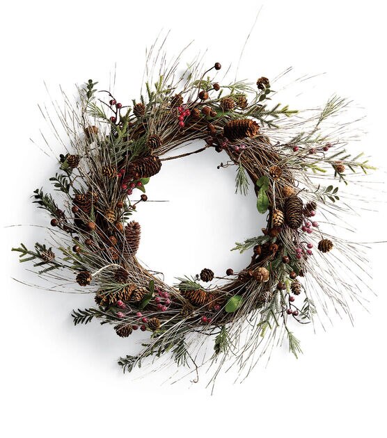 Natural Holiday Floral Wreath