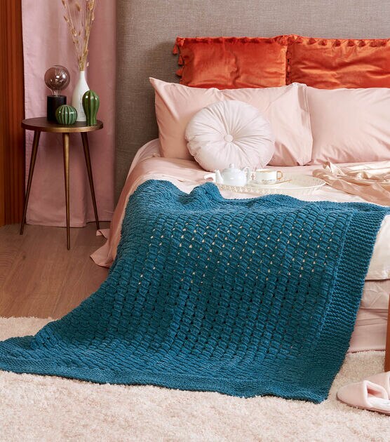 Bernat Plush Do The Twist Knit Blanket