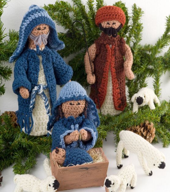 Red Heart Nativity Set