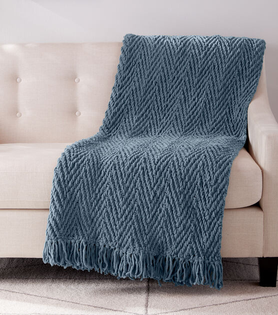 How To Make Bernat Herringbone Weave Knit Blanket Online | JOANN