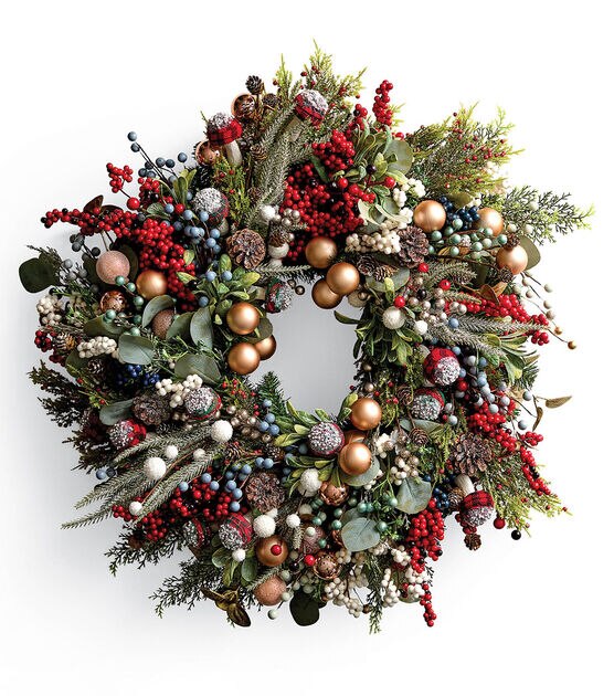 Mixed Media Crafted Evergreen Wreath