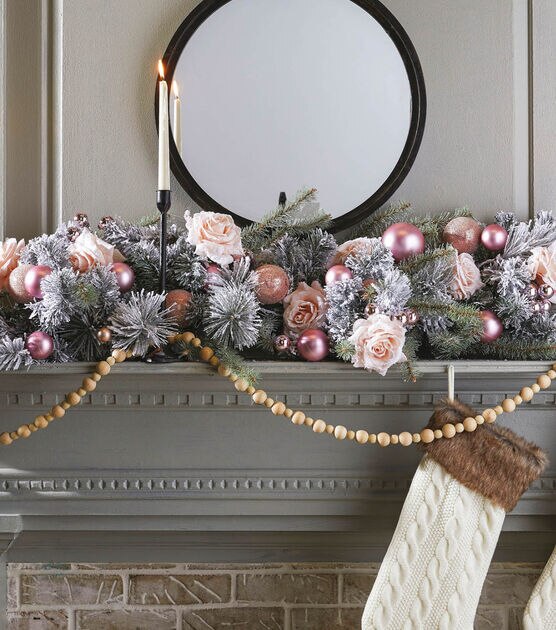How To Make Holiday Blush Floral Oversized Mantel Garland Online | JOANN