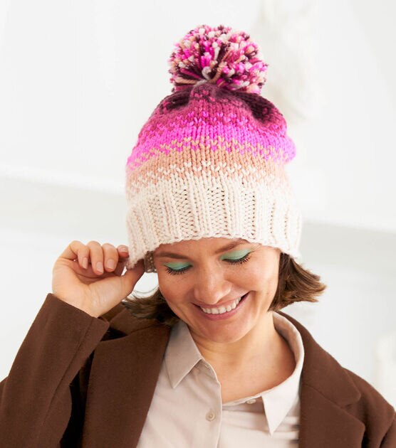 Caron® Colorama™ O'Go™ Knit Hat On The Go Pattern