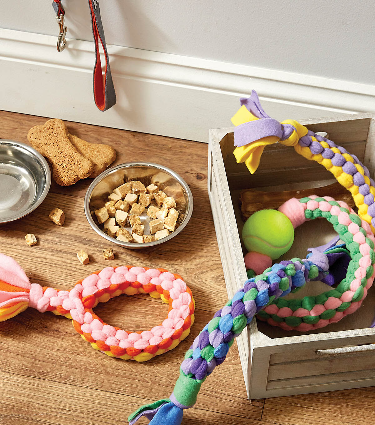 diy braided fleece dog toy