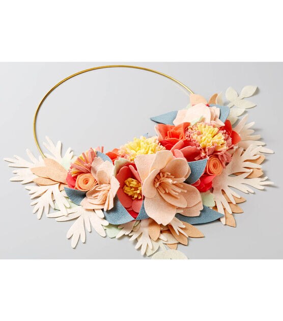 Felt Flower Hoop Wreath