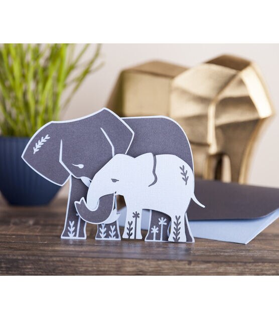 How To Make Mama & Baby Elephant Cricut Card Online