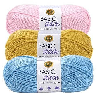 Lion Brand Basic Stitch Anti-Pilling Yarn.