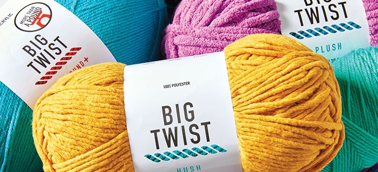 2 Pk Big Twist Yarn Value Pack 20% Wool, 80% Acrylic Color Red