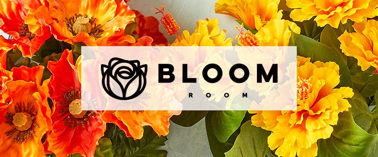 bloom room logo with flowers