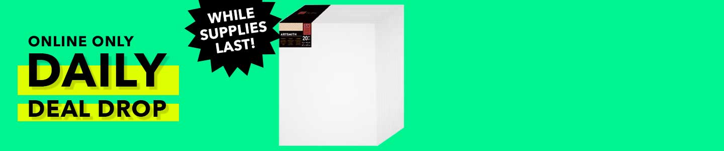 Online Only. Daily Deal Drop. While Supplies Last.

20pk Artsmith 16"x20" Super Value Canvas