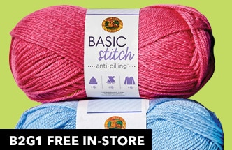 Lion Brand Yarn. B2G1 Free In-Store