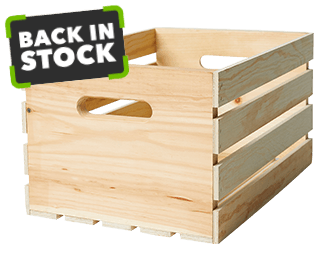 Park Lane 18 inch Unfinished Wood Crates. Back In Stock.