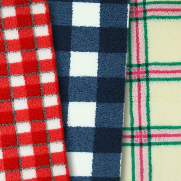 Sherpa fleece in plaids & checks