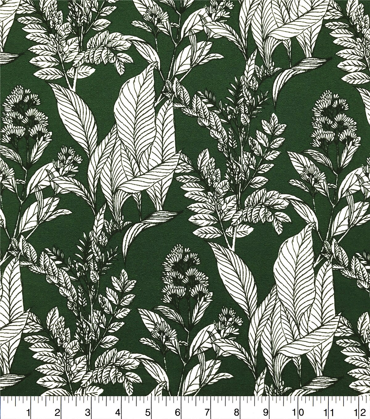 Ember Knit Prints Double Brushed Fabric-Dark Green Leaf | JOANN