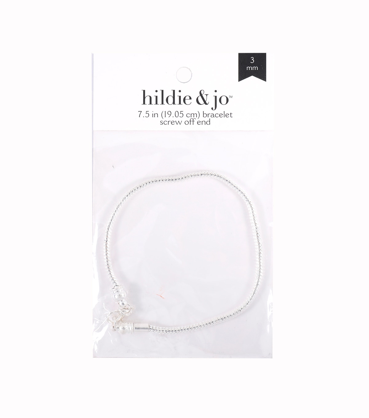 Hildie Jo Silver Bracelet With Twist Off Endcap 7 1 2 Inches