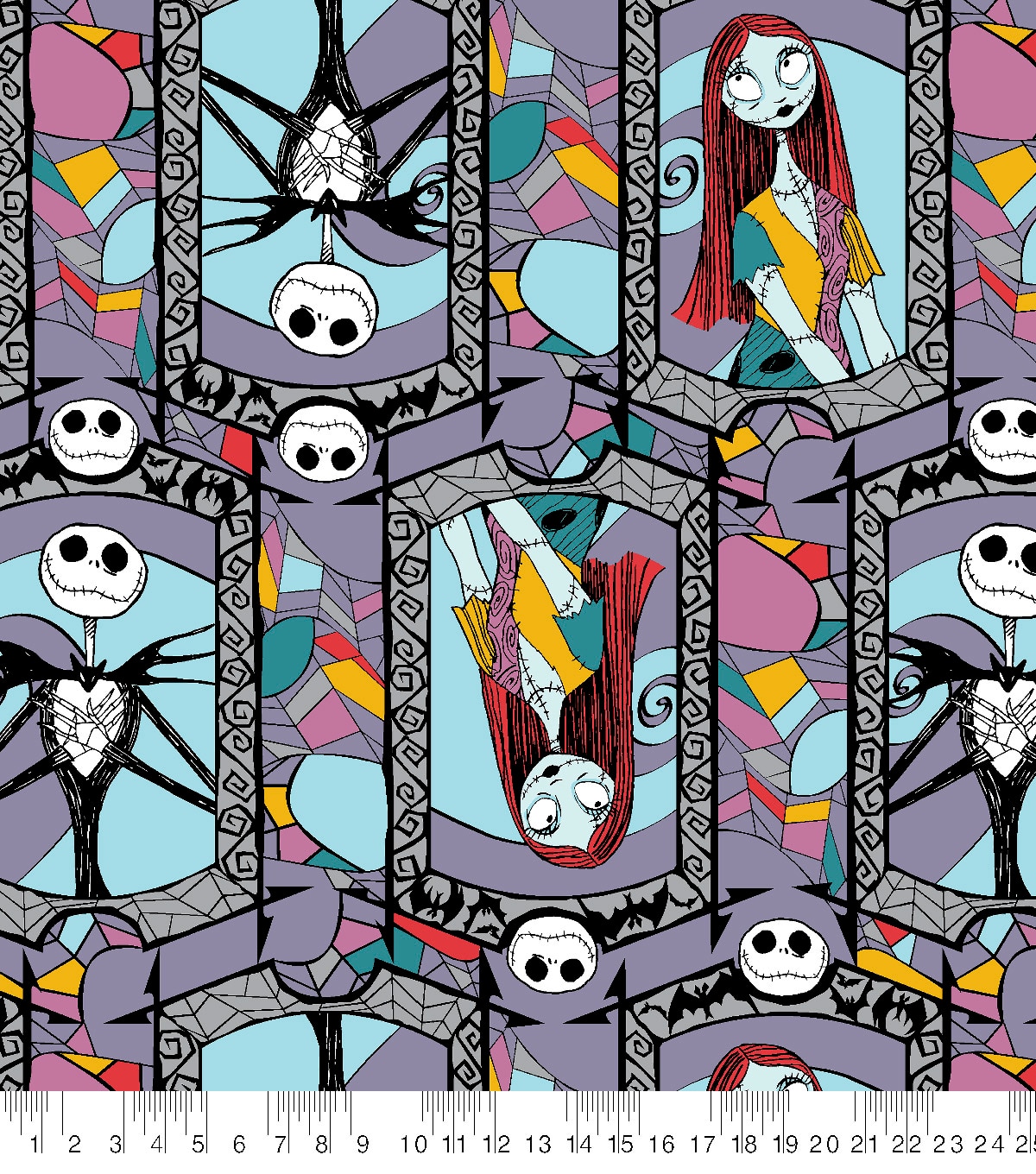 Nightmare Before Christmas Fleece Fabric Sally And Jack Stained Glass