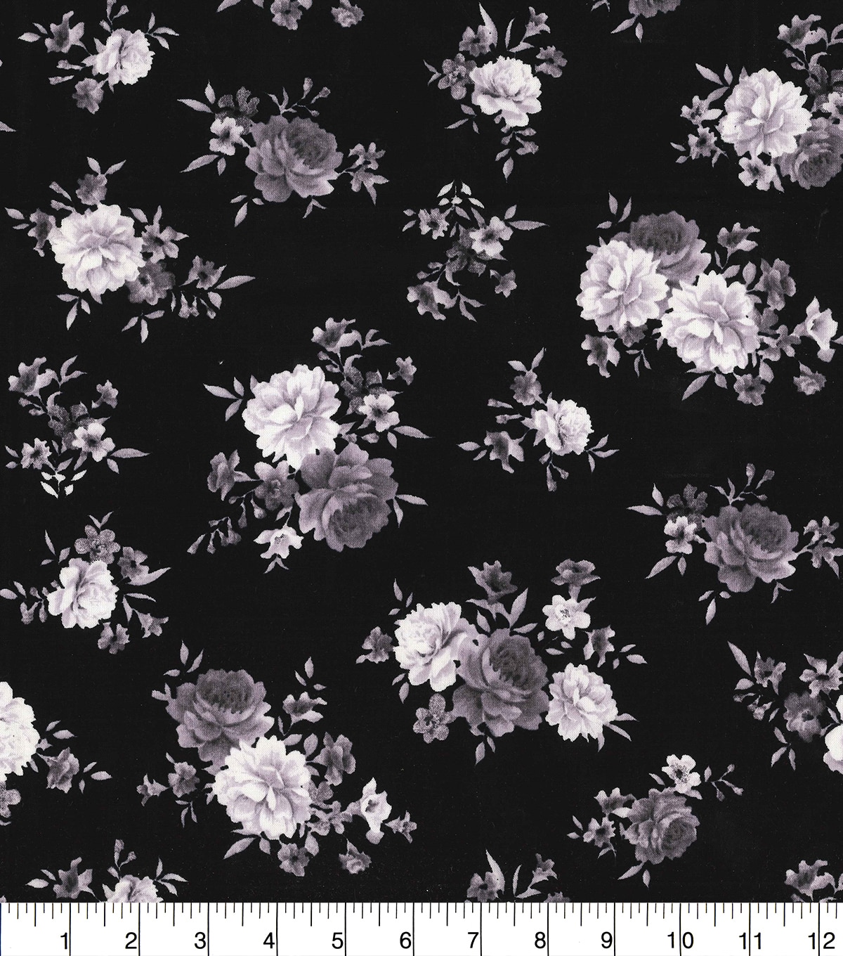 Keepsake Calico Cotton Fabric Spaced Floral on Black | JOANN