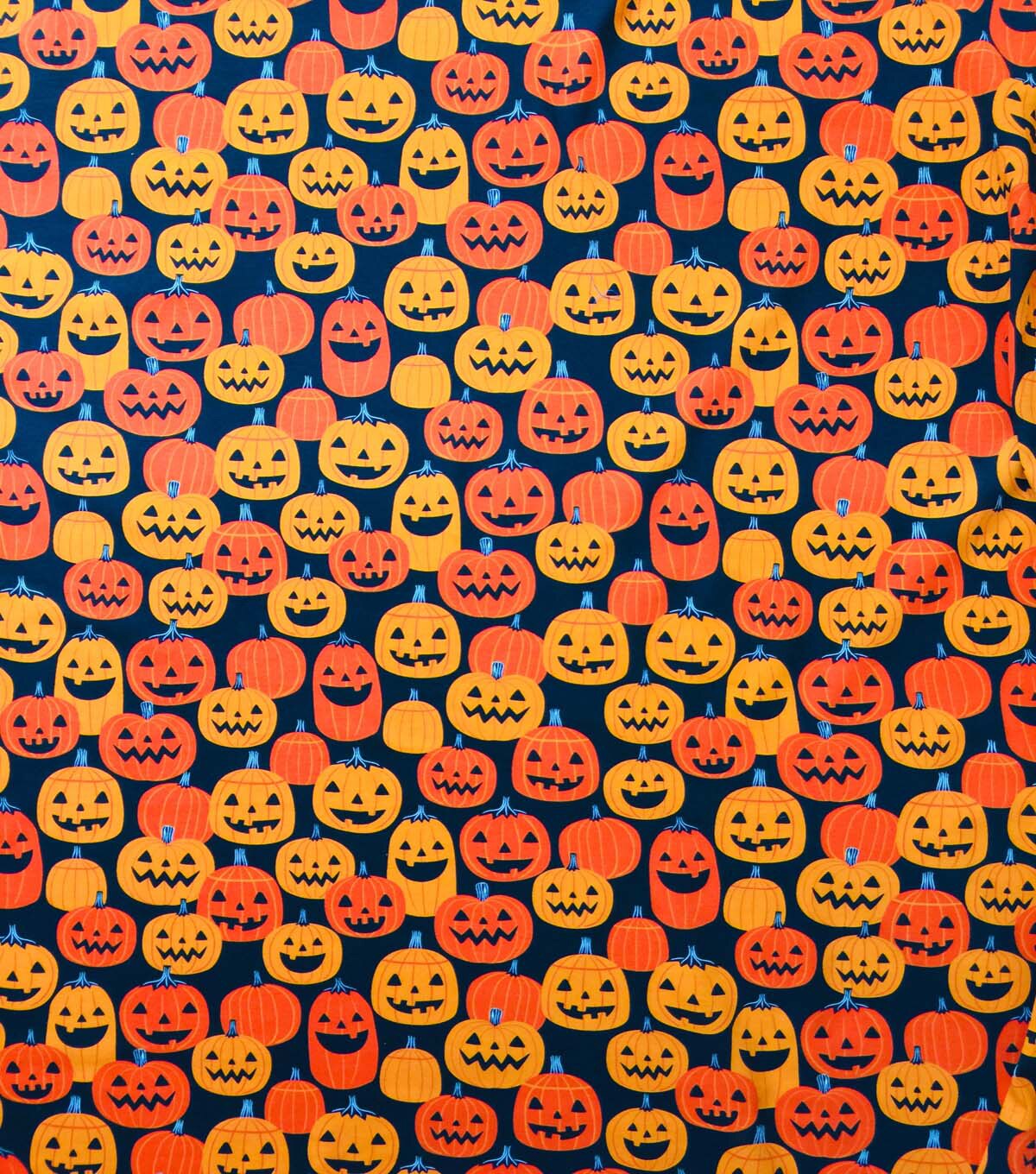 POP! Jack O Lanterns Juvenile Halloween Knit Fabric | JOANN
