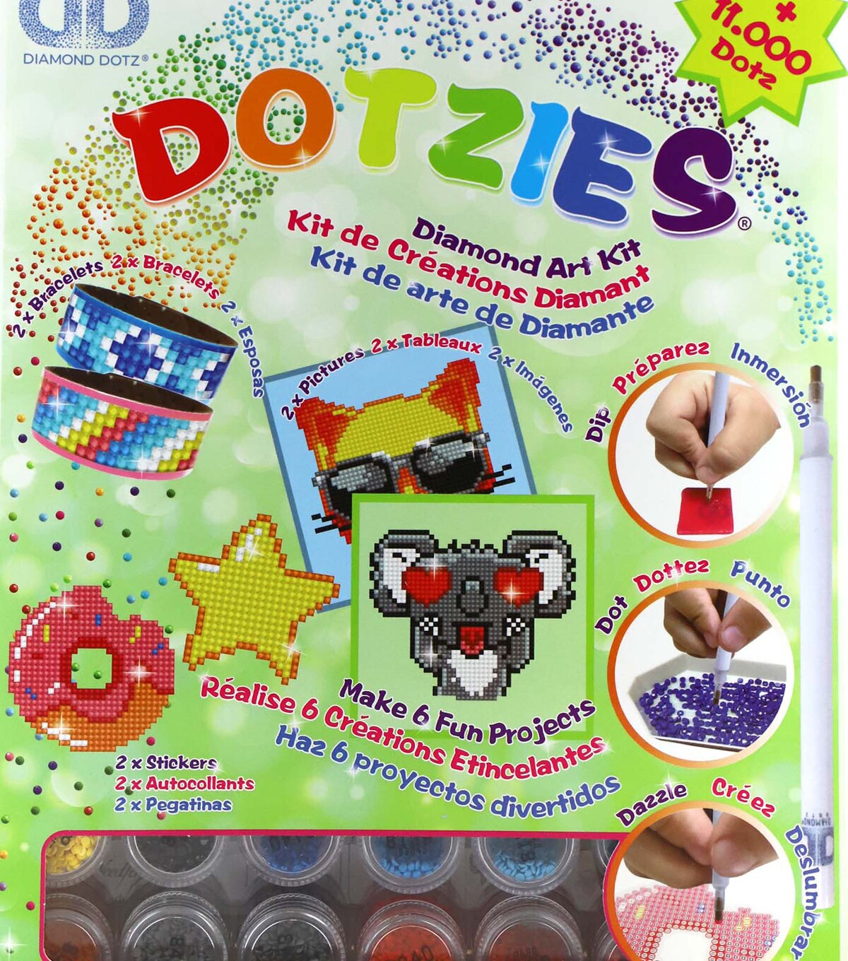 Diamond Dotz DOTZIES Diamond Art Sticker Kit -Multi Pack Look 3/Pkg