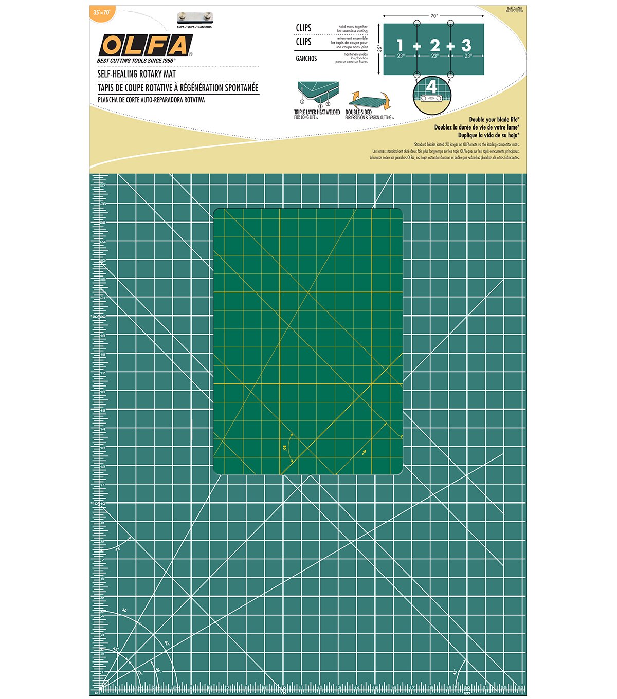 Olfa Gridded Cutting Mat Set With Clips 35 X 70 Joann