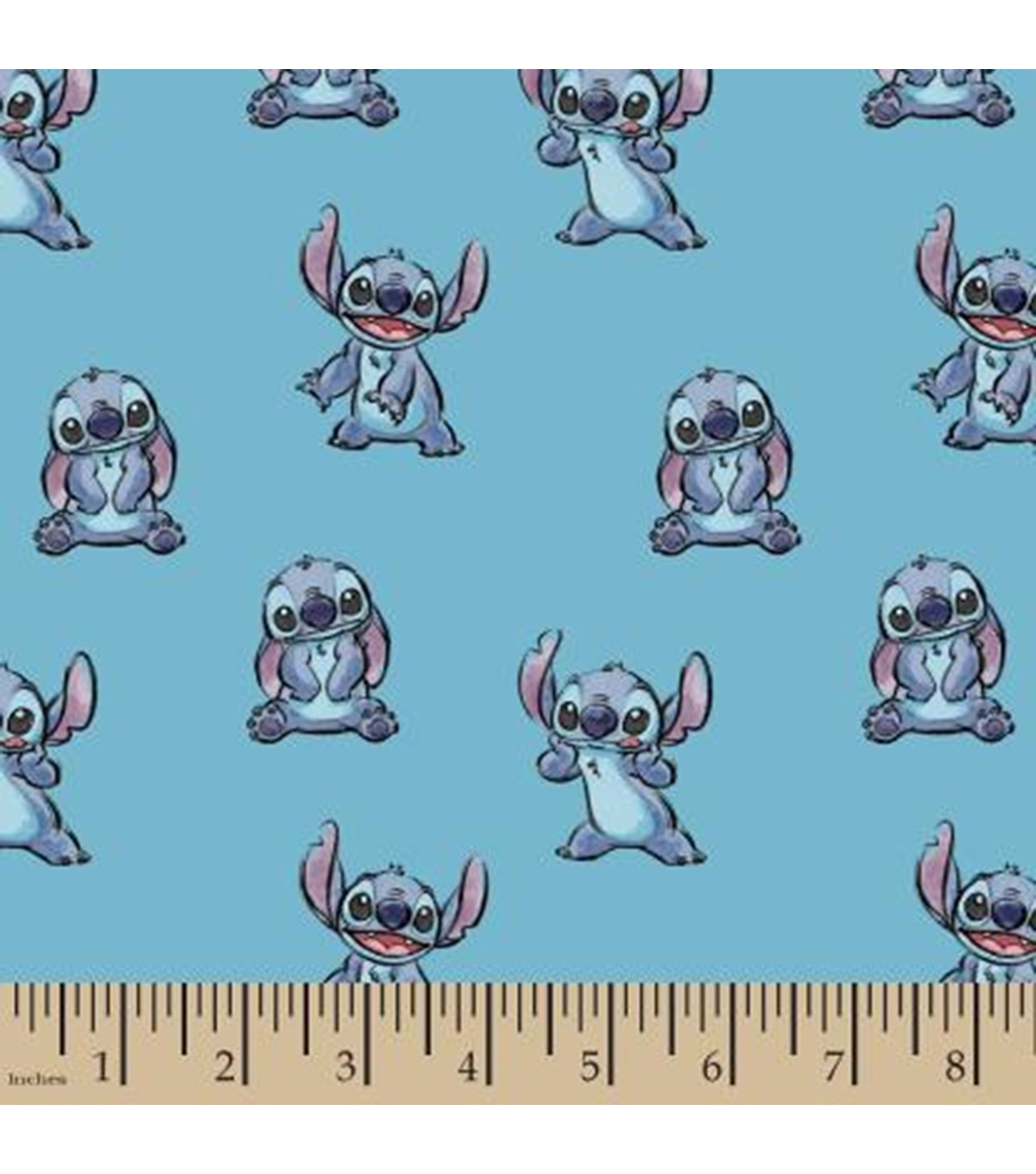 Disney Lilo & Stitch Cotton Knit Fabric Allover Blue 5F2